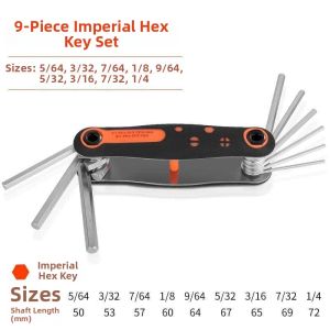Jiaxun | Folding Metric and Imperial Hex Key Wrench Set