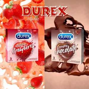DUREX Flavored Condoms Chocolate & Strawberry 3s pack
