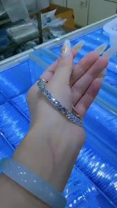 Penghantaran dari China [2025] Gelang Perak Tulen Ais Ais Hancur untuk Wanita Gelang Elegan Tembaga Putih Bera Peribadi Gelang Perak Berkilauan Kepingan Salji 3.1