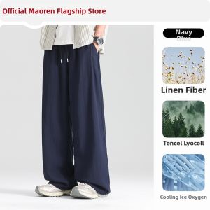 MiiOW | Lightweight Tencel Linen Loose Straight Leg Pants for Summer