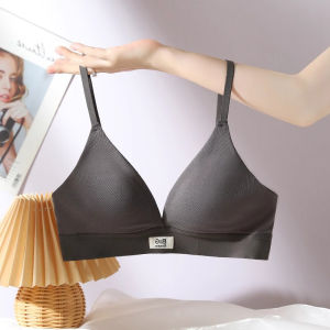 เสื้อชั้นในแบบวิ่งไร้โครงสไตล์ฝรั่งเศส ทรง V เยียดยาว ผ้าไนลอน 3/4 กระโปรงทรงสามเหลี่ยมบาง ทรงสลิมฟิต