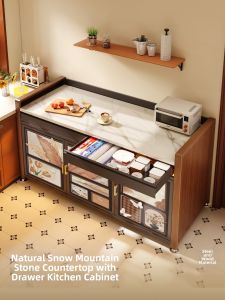 MEISD | Granite & Steel Kitchen Storage Rack Shelving Unit