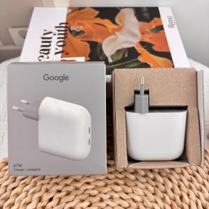 67W Google Flex Dual USB-C Fast Charger PD 3.2 PPS Wall Charger Power Adapter & 1M PD Cable for Pixel 11 10 9 8 7 Pro XL Macbook