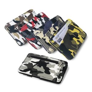 New Army Camouflage Mini Mens Leather Magic Wallet With Coin Pocket Slim Purse Money Clip Bag Bank Credit Card Card Cash Holder