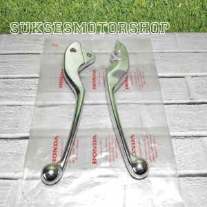Handle handel rem set kiri kanan rem depan dan belakang [ SILVER ] honda genio delux beat street beat new led 2020 scoopy esp donat 2017 - 2025