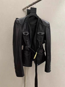 Elegant Slimming Leather Jacket