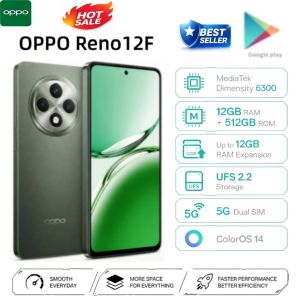 OPPO | 2026 new OPPO Reno12 F 5G 12GB RAM 512GB ROM 6.67 120Hz OLED 50MP AI Triple Camera 5000mAh Battery 45W Fast Charge NFC