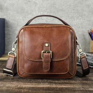 CONTACTS Genuine Leather Vintage Men Bag Shoulder Bags Handbag Crossbody Bags Luxury Flap Travel  Male Bags