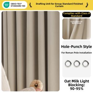JINCHAN | Light Blocking Chenille 2.0 No Drilling Curtains