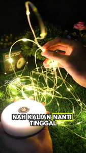 Lampu Hias Camping Tenda LED 250 Lumens Baterai Charge USB Type C Panjang Roll 10 Meter Hook Gantung Magnet