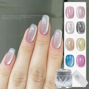 Porcelain White Cat Eye Magnetic Powder Porcelain White Effect Matching With Any Colors DIY Nail Art Decoration Chrome Pigment