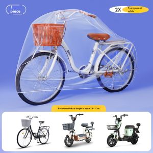 Disposable Bicycle Cover Thickened Transparent Protective Cover Rain-Proof Dustproof and Sun Protection Bicycle Clothing Mountain Bike Electric Car Full Cover