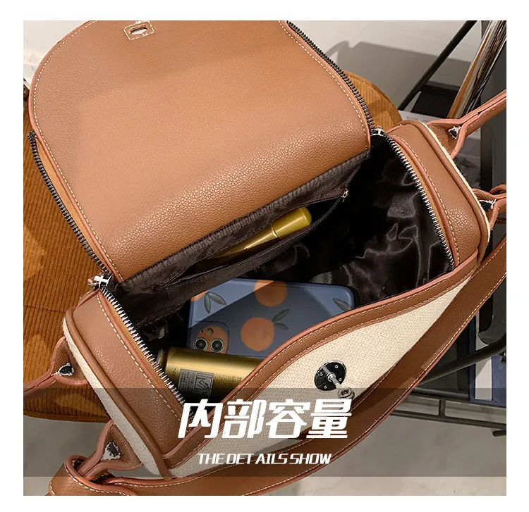 New 2025 Lindy Canvas Soft Leather Shoulder Handbag Versatile