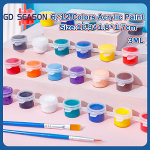 Acrylic Paint 6/12 Colors 3ML Watercolor Poster Paint Pen Drawing Painting for Kids Art Supplies