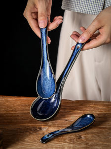 Ceramic Soup Spoon Large Handle Home Commercial