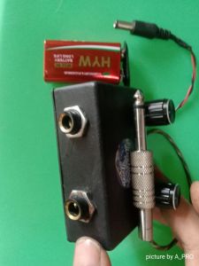 converter penguat mic.Dynamic Jack 65mm/buat Gitar pasif 2 input For soundcard V8