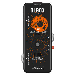 Amuzik LEF-331 Direct Box Guitar Bass Passive DI Box With Cabinet Simulator 1/4 and XLR Ture Bypass Full Metal Case