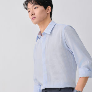 Business Dress Shirt Striped Long Sleeve