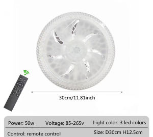 Family Smart LED Ceiling Fan Light with Remote 50w AC85-265V Quiet Living Room Ceiling Fan Lamp 3 in 1 Fan Light for Bedroom E27