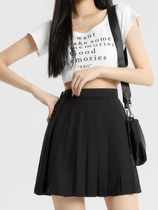 39cm Pure Color JK Pleated Skirt Violet Blue JK Short Skirt Gray Spring/Summer Basic Style Black Dog Short Wheel Pleated Skirt for Women
