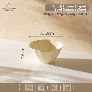 MODERN SWEETHOME | Cream Style High-End Home Use 2026 New Ceramic Noodle Soup Bowl