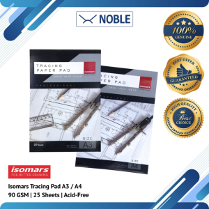 Isomars Tracing Pad – A3 / A4 | 90 GSM | Acid-Free | 25 Sheets (A3)