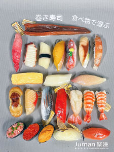 Realistic Sushi Model Toy Salmon Rice Ball Japanese Cuisine Decorative Item Collectible Static PVC Desktop Landscape Decoration