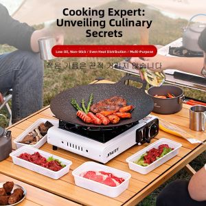 Aluminum Korean BBQ Grill Plate Electromagnetic Stove & Cassette Burner Compatible