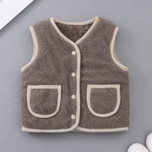 Girls Double-Sided Velvet Vest Childrens Thickened Cotton Vest Children Double-Sided Wear Warm Vest Boys Toddler Waistcoat