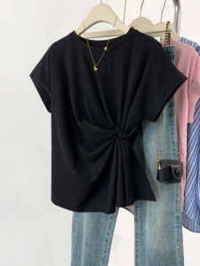 YIFENGXIN | Black Off-Shoulder Slim Fit Ruffle Sleeve T-Shirt