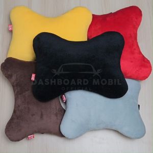Bantal Mobil Hitam Polos Penyangga Leher Sandaran Kepala Car Headrest Universal - BELI 1 GRATIS 1