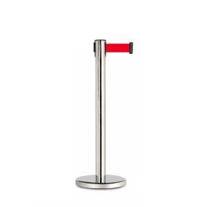 Retractable Belt Barrier Crowd Control Stanchionwith 2 m Red Retractable Belt