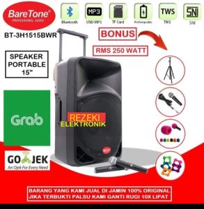 SPEAKER PORTABLE BARETONE BT-3H1515BWR SPEAKER AKTIF BARETONE PORTABLE 15BWR