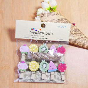 10pcs 35x7mm DIY Cartoon Fruit Wood Clothes Pegs Clothespin Clips Office Party Decoration Accessories Photo Hanging Pegs