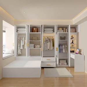 Storage Tatami Platform Bed with Table & Cabinet & Wardrobe & Cupboard Childrens Room Custom-made
