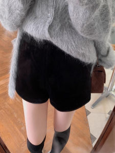 Autumn Winter Maternity Velvet Shorts Womens High Waist Wide Leg Casual Bottoming Pants A-Line Belly Support Boot Pants