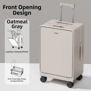 VCC | Front Opening Aluminum Frame Silent Spinner Luggage 24-inch
