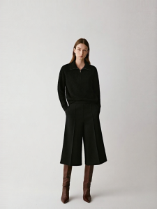 ICICLE | Thick Elastic Wool Blend Flared Pants