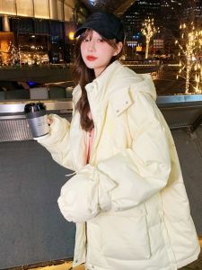Oversize Bread Style Short down Cotton Jacket Womens Fashion Autumn Winter Outerwear Thick Cotton Coat Korean Version Loose Fit