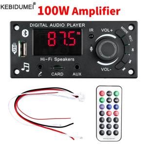 2*50W 100W Amplifier Bluetooth 5.0 MP3 Decoder Board DIY Car MP3 Player USB FM Recording Switching TF USB Mic Record Call