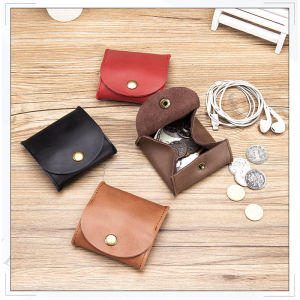 Japanese Style Coin Wallet Cowhide Mini Headphone Holder ins Real leather Small Objects Storage Bag Minimalism Pouches
