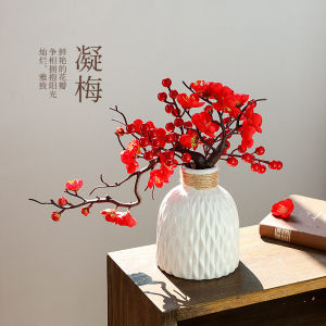Bình Hoa Phong Cách Trung Hoa Mới Trung Quốc Trung Hoa Mới Trang Trí Phòng Khách Trang Trí Bàn Ăn Hoa Mai Đỏ Mô Phỏng Hoa Tươi
