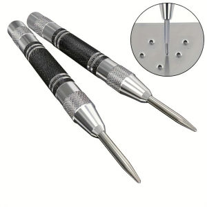 2pcs 128mm Automatic Spring Loaded Center Punch Set for Metal Wood Glass & Plastic Woodworking Opener Locator Punch Hole Tools