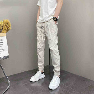 Casual Sporty Mens Pants Autumn Trendy Solid Color Versatile Korean Design High-End Long Harlan Trousers Youth Popular Style