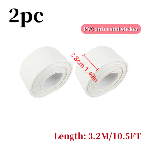 2 rolls of 10.5-foot sealing tape toilet sealing strip self-adhesive bathroom sealing bathtub sealing strip 1.5 inches (gray)