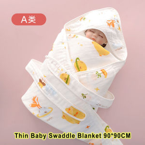 Thin Newborn Swaddle Wrapped 4-Layer Cotton Gauze Baby Sleeping Bag Soft Boys Girls Hooded Blanket