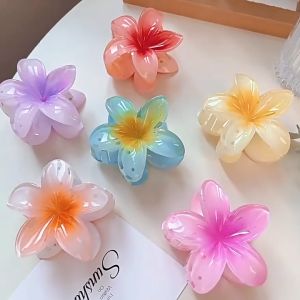 Ready stock Msia❤️8CM Raya Korean Style Colorful Egg Flower Large Hair Clip strong tight for Hawaiian summer Fashion Accessories Floral
