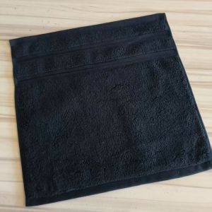 2pcs 100%Cotton Hand TowelSoft Water AbsorbentBlack Square Little Face Towel For HotelHome Washcloth35*35cm Drop Shipping