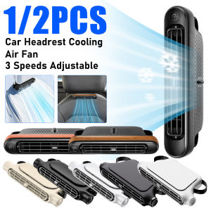 Car Headrest Cooling Air Fan 3 Speeds Adjustable Car Interior Portable Fan Cooler Air Cooling Fan Summer Car Accessories 