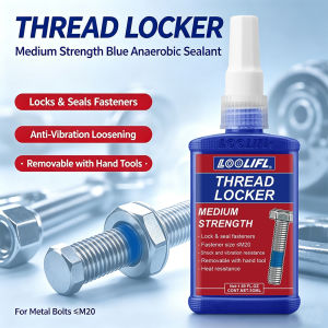 Loolifl Thread Locker Blue Medium Strength 50ml Anaerobic Adhesive Anti-Loosening Screw Glue Seal Fastener Metal Thread Sealant